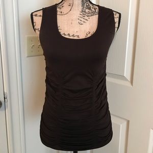 Chocolate brown ruched tank top